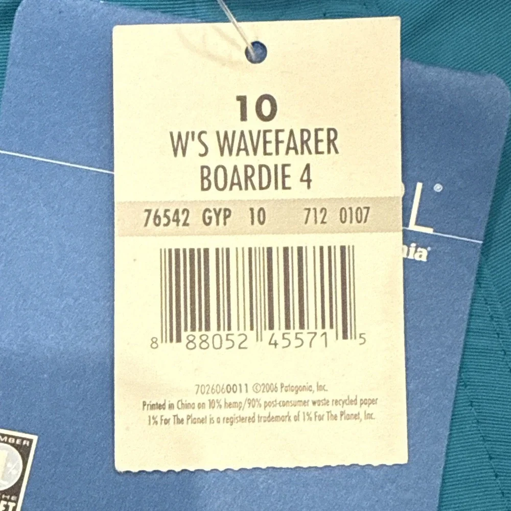 PATAGONIA Women 10 WATER GIRL Board Short Teal Nylon Drawstring Gorpcore NEW